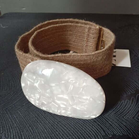 NWT Zara Jute Straw and Resin Belt - Picture 9 of 11